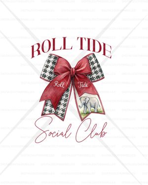 Roll Tide Social Club Bow PNG | 300 DPI Digital Download