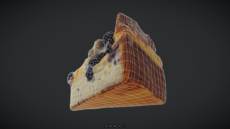Fruit Cake Slice - low poly PBR 3d model
