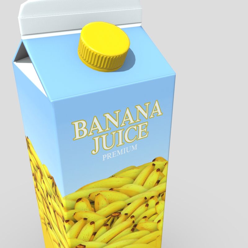 Banana Juice - low poly PBR 3d model