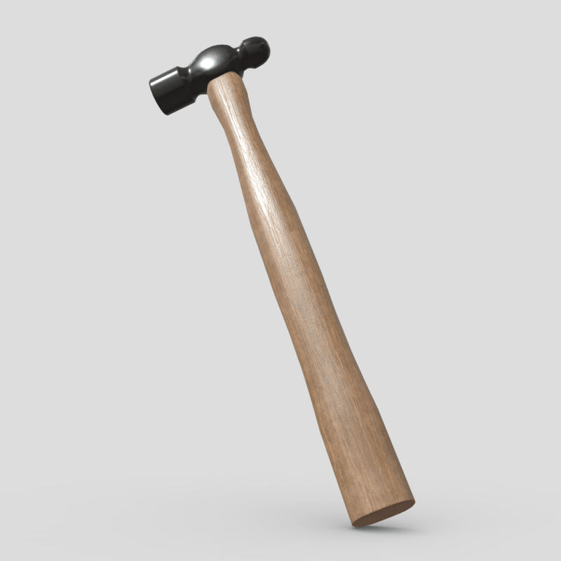 Ball Peen Hammer - low poly PBR 3d model
