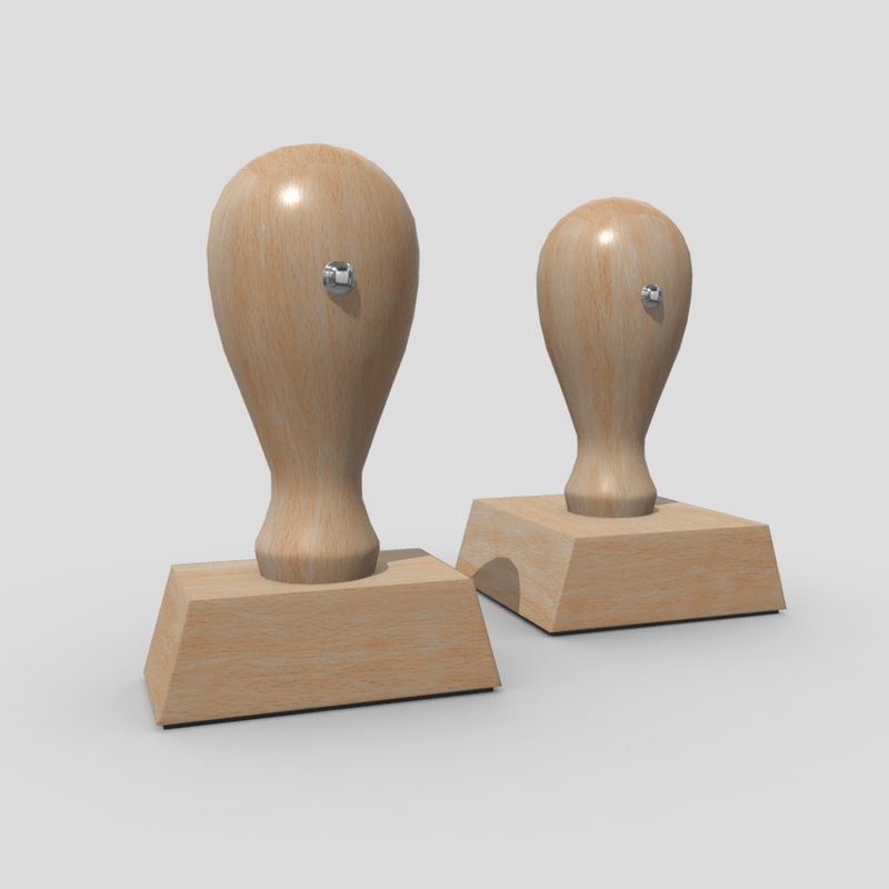 Rubber Stamp - low poly PBR 3d model