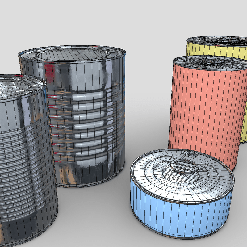 Tin Can Pack - low poly PBR 3d model