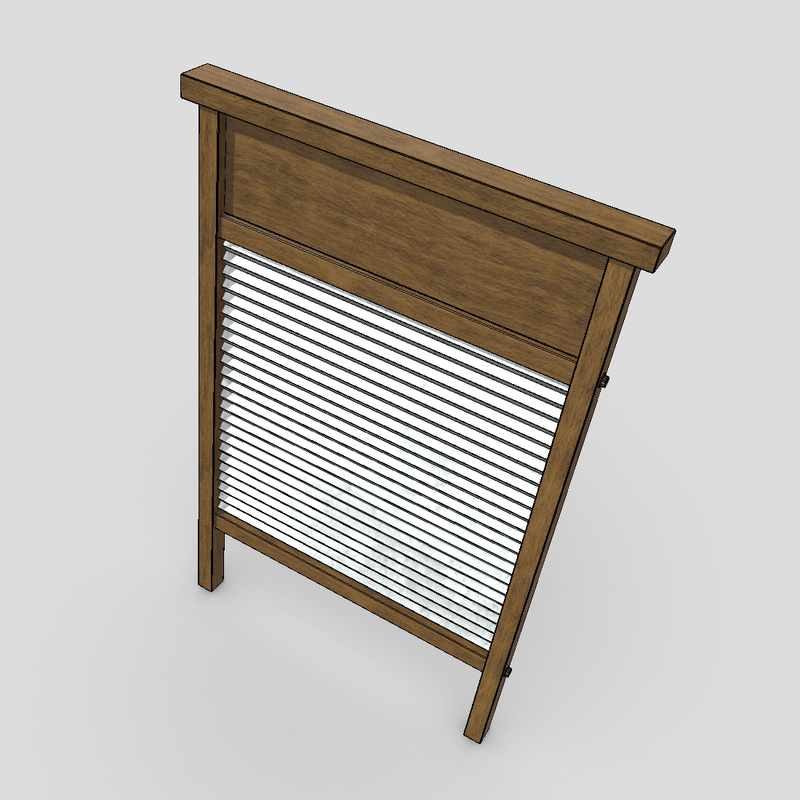 Washboard - low poly PBR 3d model