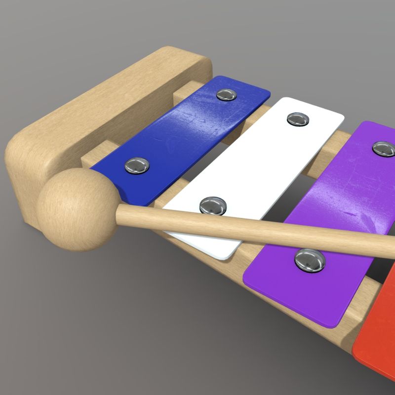 Xylophone - low poly PBR 3d model