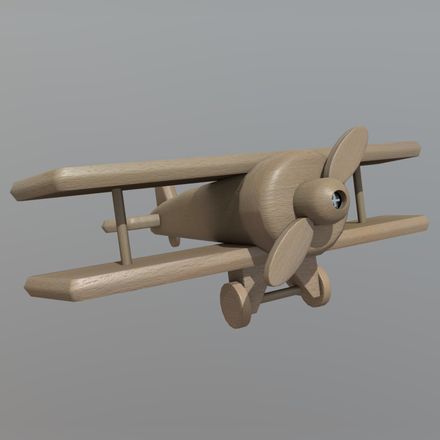 Wooden Plane - low poly PBR 3d model