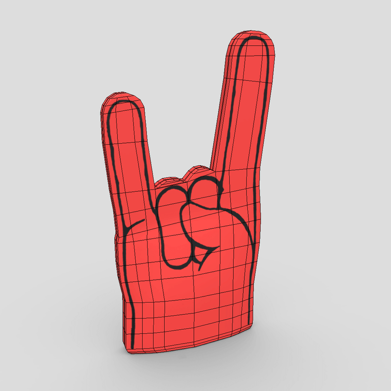 Foam Finger 3 - low poly PBR 3d model