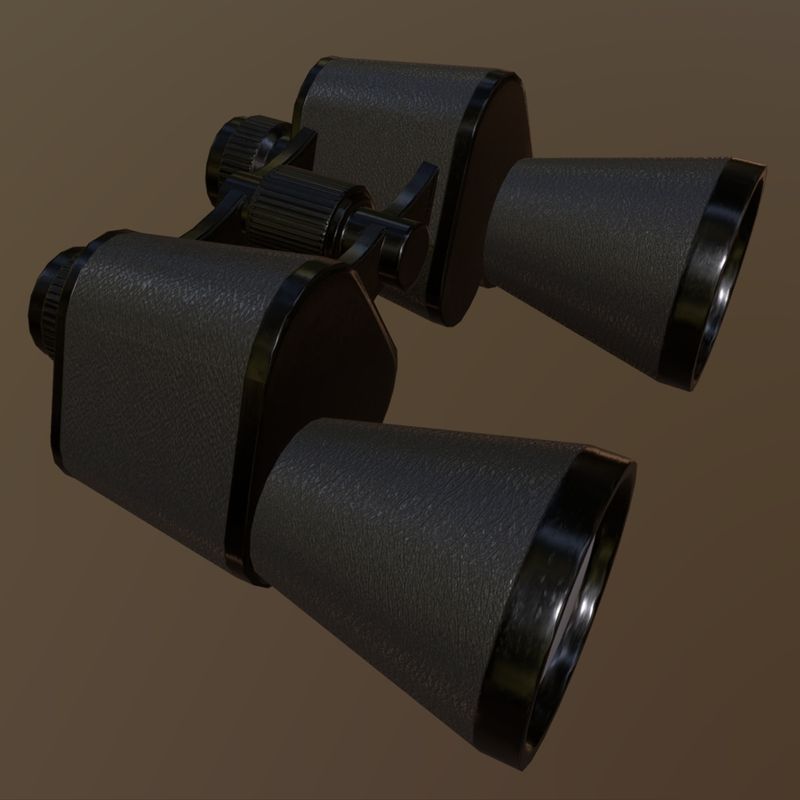 Binocular - low poly PBR 3d model