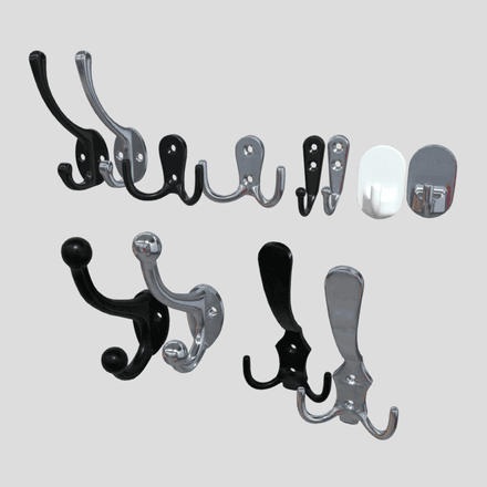 Coat Hook Pack - low poly PBR 3d model