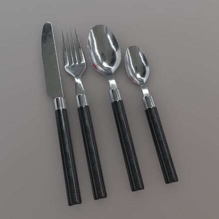 Cutlery 2 - low poly PBR 3d model