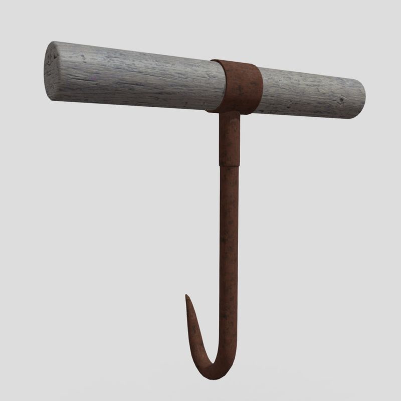 Meat Hook 2 - low poly PBR 3d model