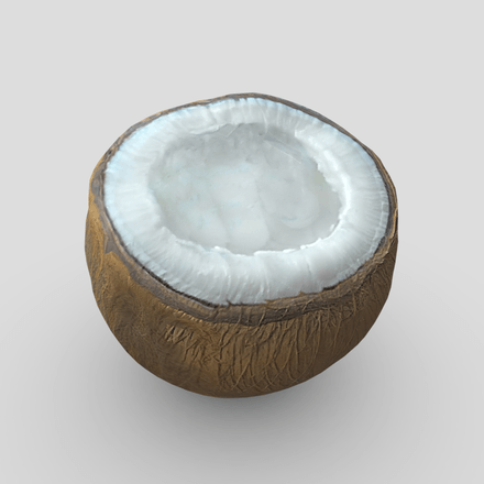 Coconut Piece Filled - low poly PBR 3d model