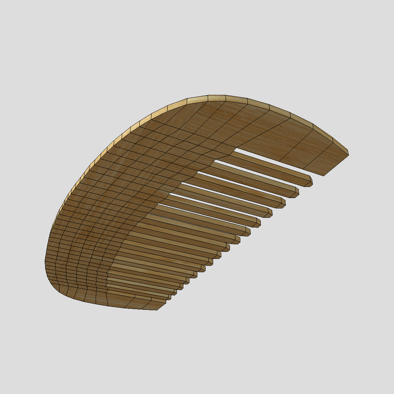 CC0 - Hair Comb 6 - low poly PBR 3d model