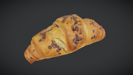 Choco Croissant - low poly PBR 3d model