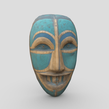 Voodoo Mask - low poly PBR 3d model