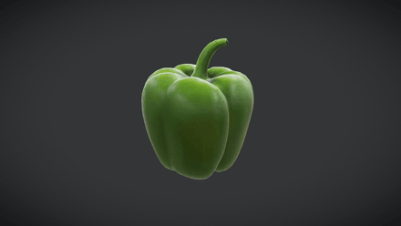 Bell Pepper - Green - low poly PBR 3d model