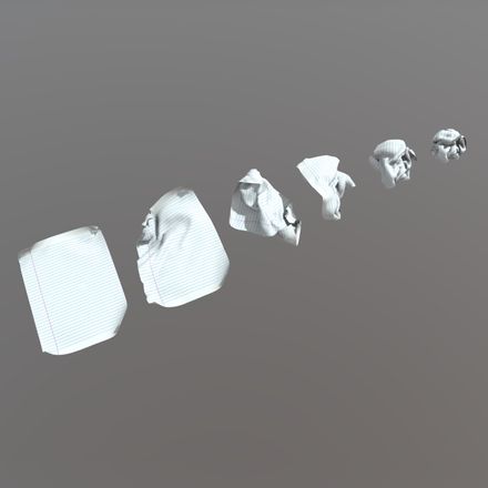 Paper crumbled - low poly PBR 3d model