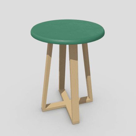 Stool 8 - low poly PBR 3d model