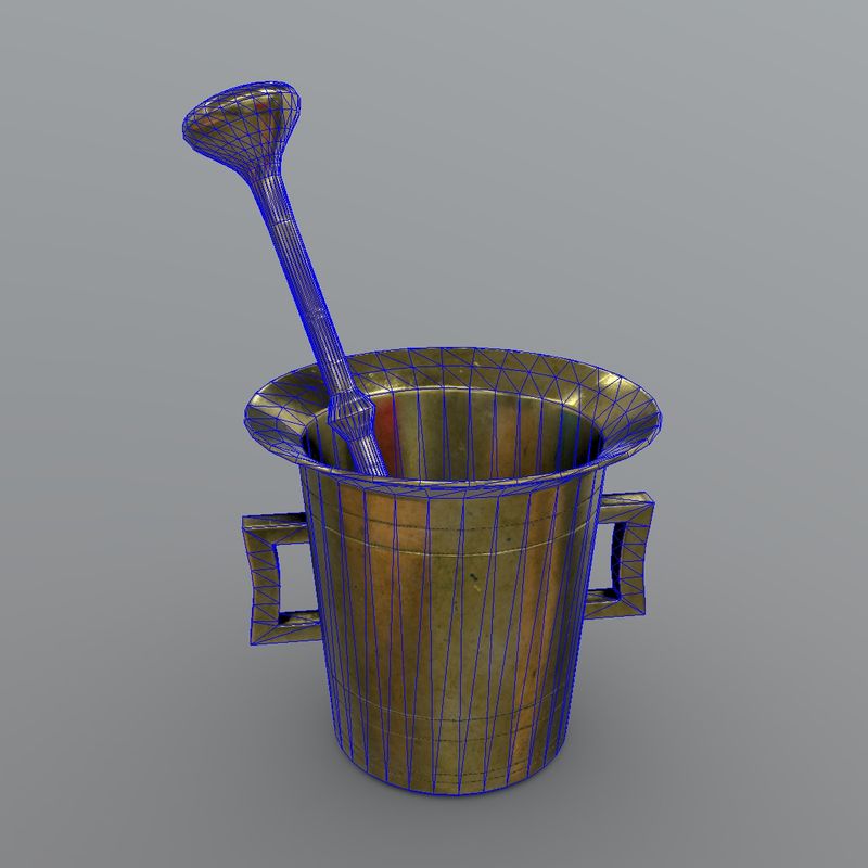 Mortar and Pestle 3 - low poly PBR 3d model