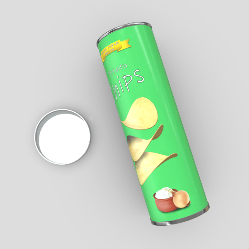 Potato Chips Tube 3 Open - low poly PBR 3d model