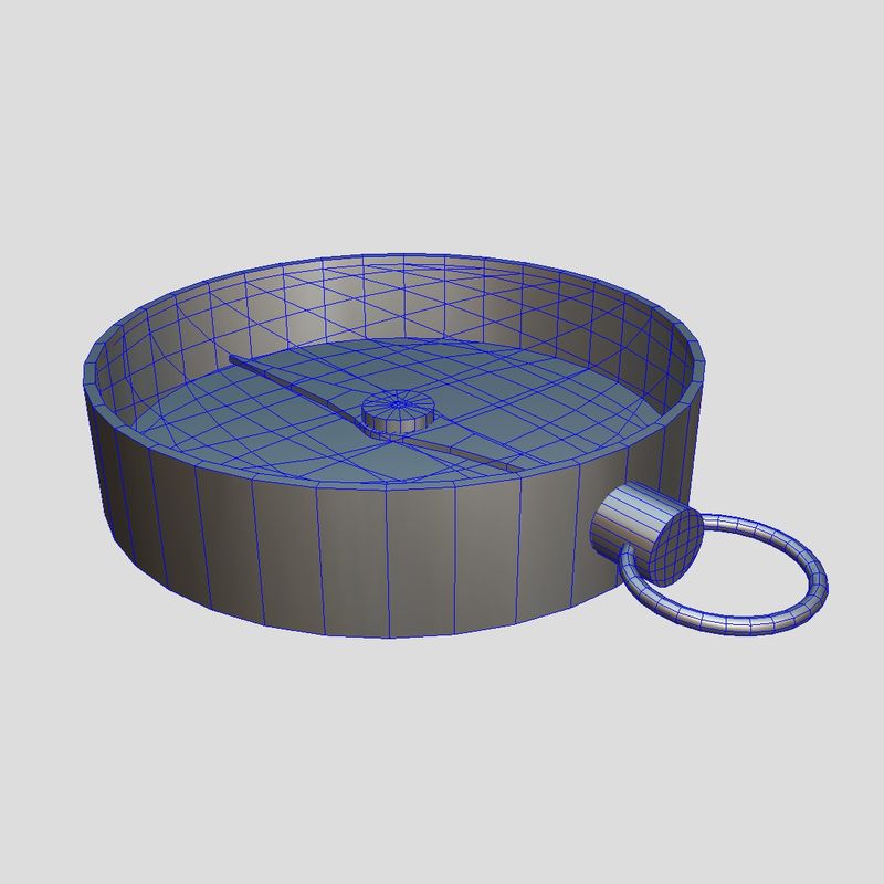 Compass - low poly PBR 3d model