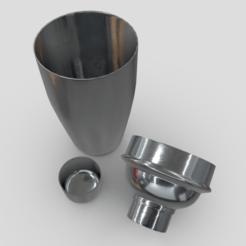 Cocktail Shaker Open - low poly PBR 3d model