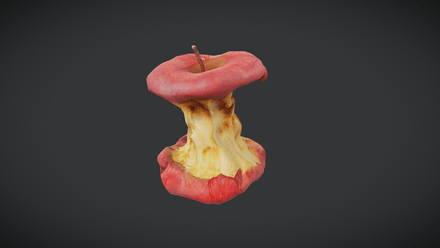 Rotten Apple Core - low poly PBR 3d model