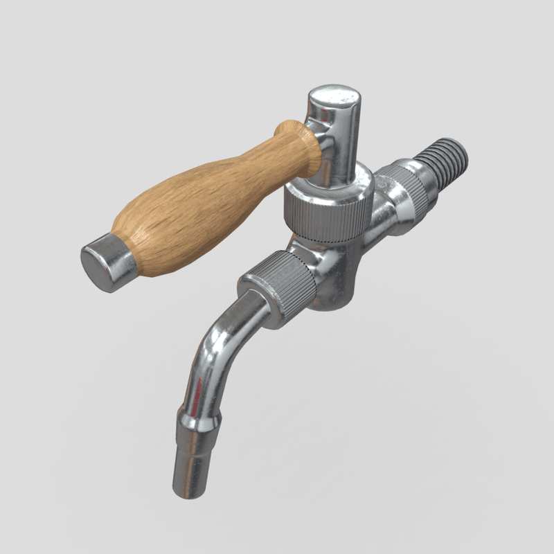 Beer Tap Faucet 3 - low poly PBR 3d model