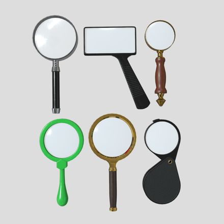 Magnifying Glass Pack - low poly PBR 3d model