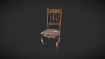 Decayed Wooden Chair - low poly PBR 3d model