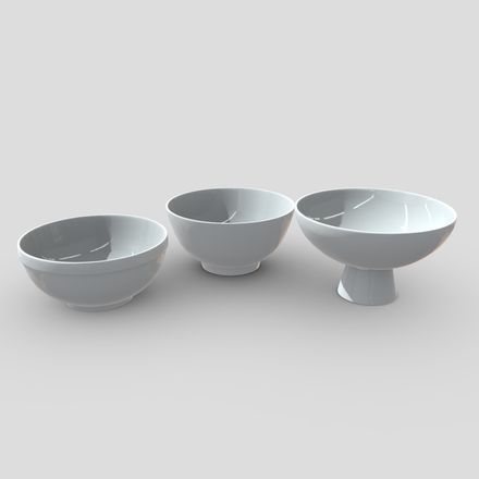 Bowl Set - low poly PBR 3d model