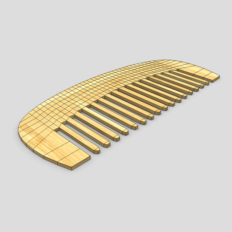 CC0 - Hair Comb 6 - low poly PBR 3d model