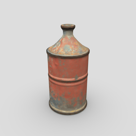 Rusty Oil Can 2 - low poly PBR 3d model