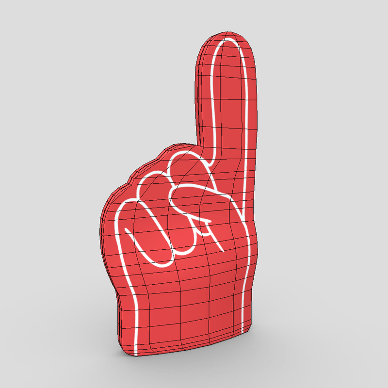 CC0 - Foam Finger - low poly PBR 3d model