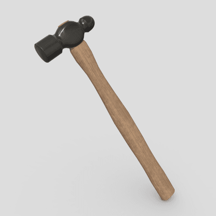 Ball Peen Hammer - low poly PBR 3d model