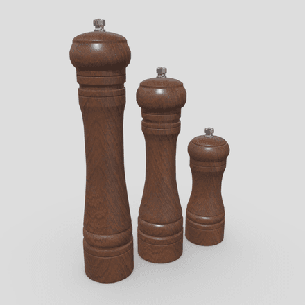 Pepper Mill Pack - low poly PBR 3d model