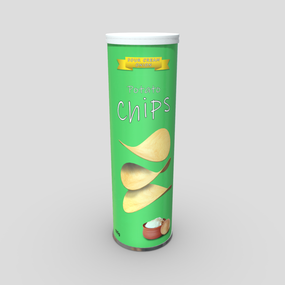 Potato Chips Tube 3 Low Poly Pbr 3d Model