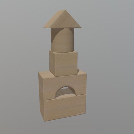 Wooden Toy Blocks - low poly PBR 3d model