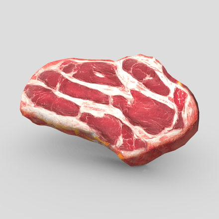 Medium Cooked Steak 3 - low poly PBR 3d model