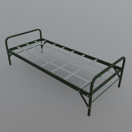 Army Bed - low poly PBR 3d model