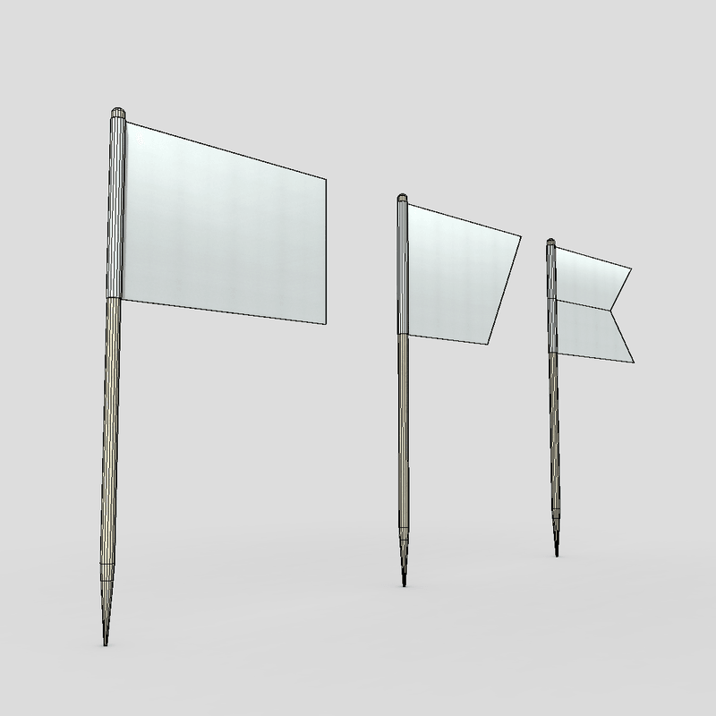Tooth Pick Flags - low poly PBR 3d model