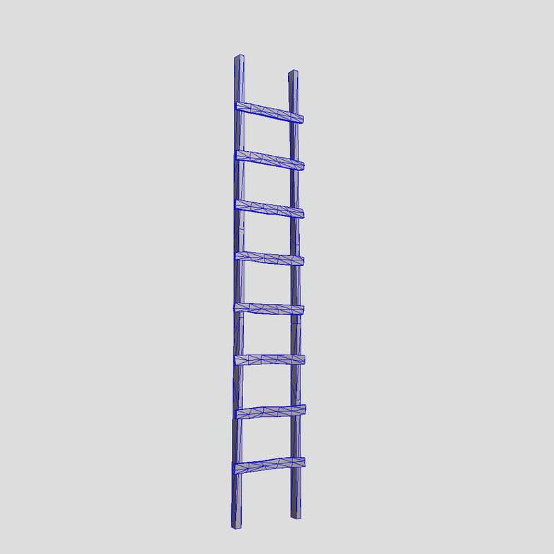 Ladder - low poly PBR 3d model