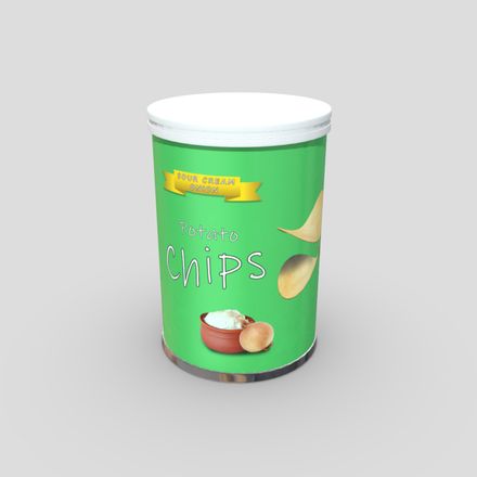 Potato Chips Tube 4 - low poly PBR 3d model