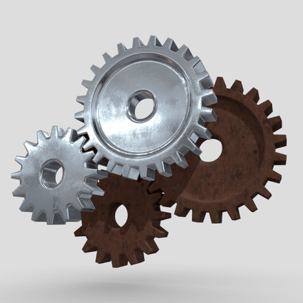 Gears - low poly PBR 3d model