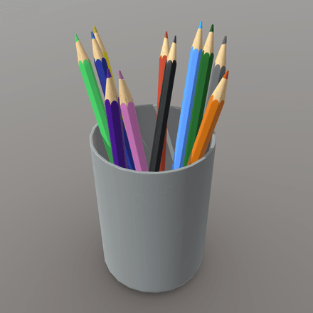 CC0 - Pencil Holder - low poly PBR 3d model