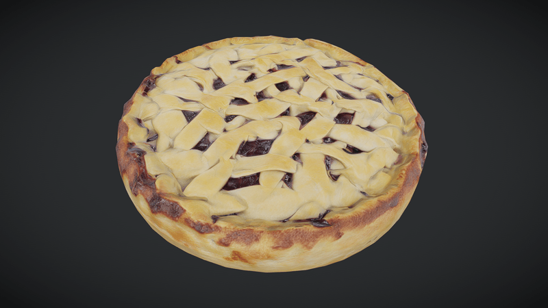 Berry Pie - low poly PBR 3d model