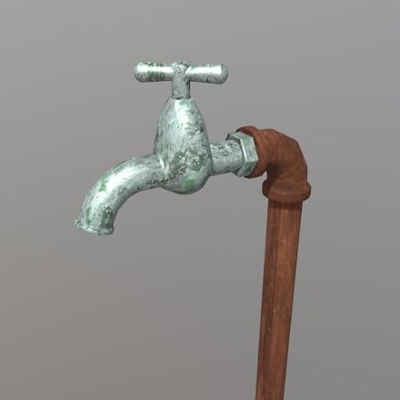 Faucet - low poly PBR 3d model