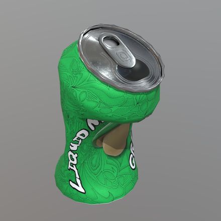 Beverage Can Deformed 1 / Liquid Mushroom - low poly PBR 3d model