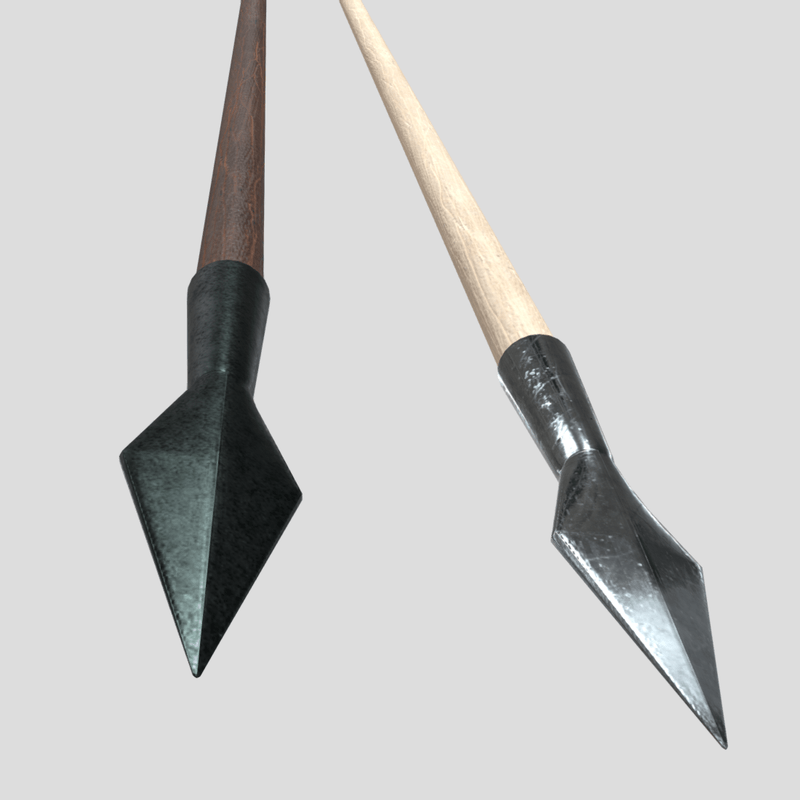Wooden Arrow 1 - low poly PBR 3d model