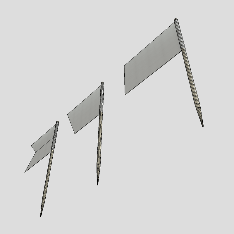 Tooth Pick Flags - low poly PBR 3d model