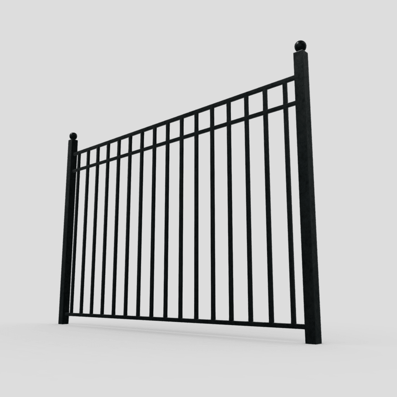 Iron Fence 2 - low poly PBR 3d model